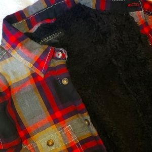 Fleece lined flannel,  men's